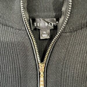 Black dress Womens Zipper Front Sweater Dress 

Say What? Sweater Dress